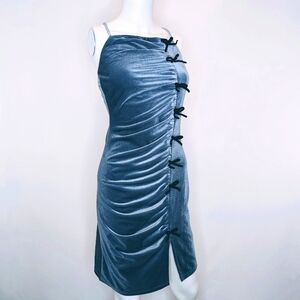 ZEMETA Blue Mist Bottle Midi Dress Size S